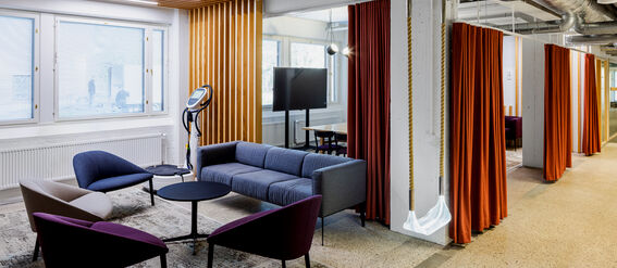 The Burrow serves as a lounge and meeting point for the whole A Grid community