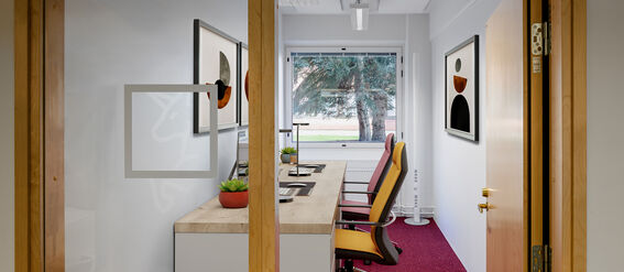 Digitally furnished small office