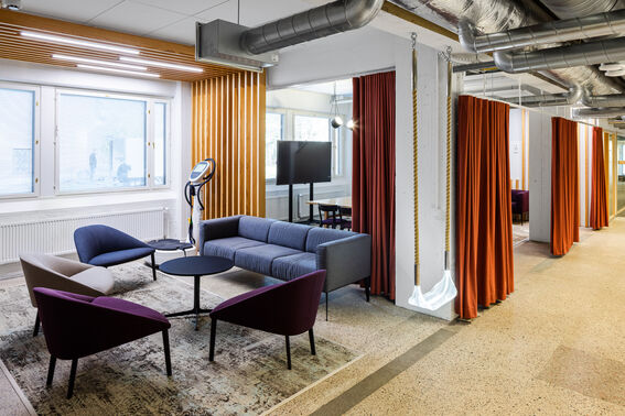 The Burrow serves as a lounge and meeting point for the whole A Grid community