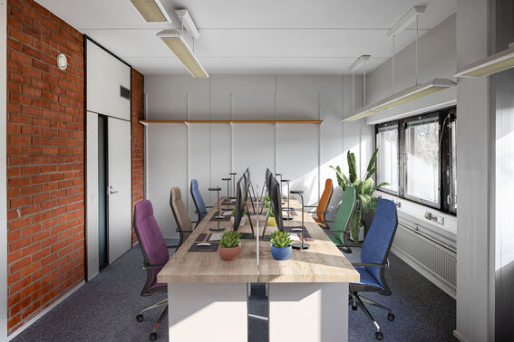 Digitally furnished starter office
